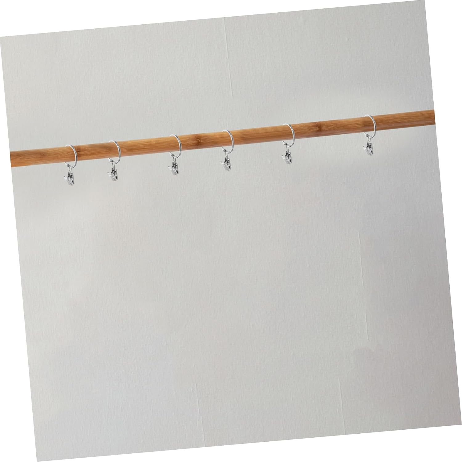 Amosfun 50pcs Curtain Rings with Clips Stainless Steel Curtain Clip for Easy Installation of Drapes Inner Diameter