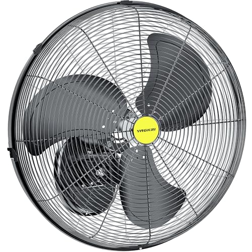 VAGKRI 20 Inch High Velocity Industrial Wall Mount Fan, 3 Speeds, 5300CFM, Wall Fan for Home, Office, Patio, Garage, Factory, Warehouse and Greenhouse