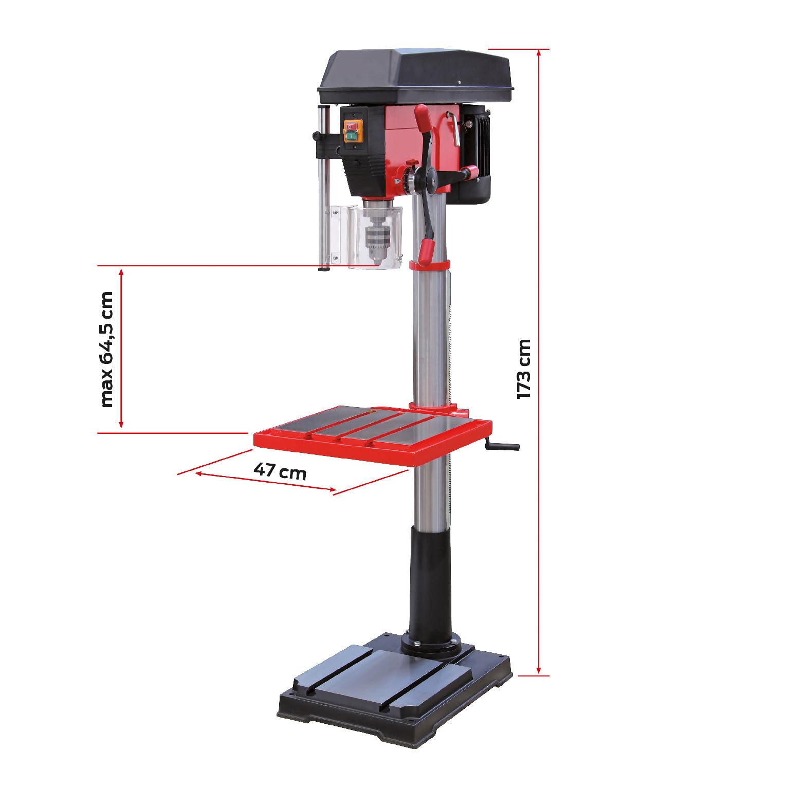 Valex TR32B Trapano a Colonna Elettrico, 1500W, 12 Velocità, Mandrino Ø32mm, h 1730mm
