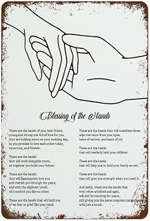 Blessing of The Hands Wedding Vows Marriage Print Wall Art Home Sign Poem Poster Inspirati Funny Vintage Metal Tin Sign Decor Bedroom Living Room Kitchen Yard Garden 140 X 200mm