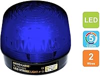 Vista 2 de Seco-Larm SL-1301-SAQ/B Luz estroboscópica de lente azul, 10 tiras LED verticales (54 LEDs) aumentan la visibilidad desde varias direcciones, sirena