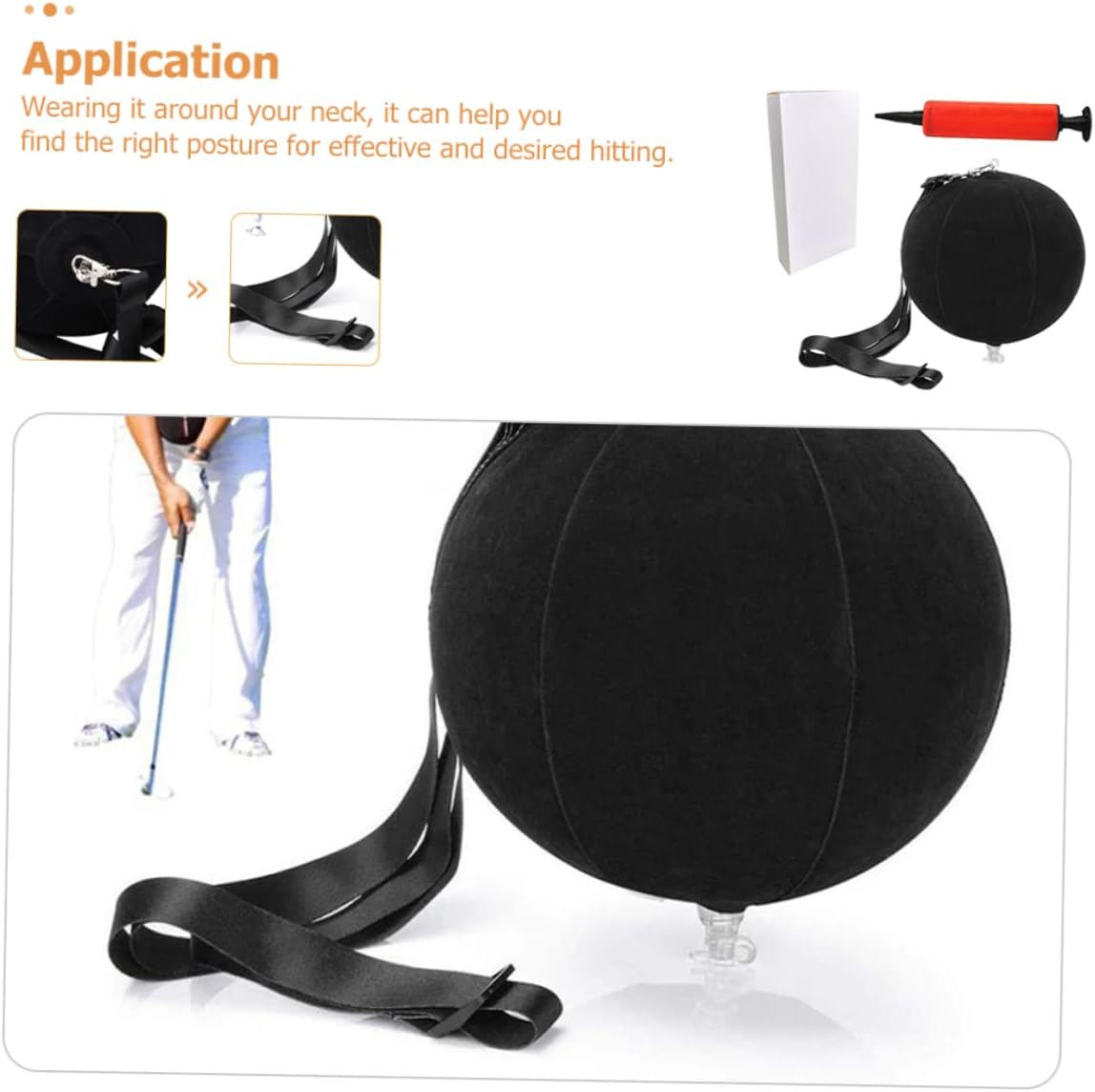 VANZACK Golf Training Aid Inflatable Posture for Beginners Durable Practice Tool with Inflator Corrects Wrist