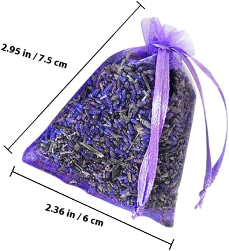 GANAZONO 10pcs Lavender Sachet Bags with Dried Flowers, Portable Sachet Pendants for Car and Closet Odor Removal, Natural Fragrance Freshener Hanging Bags