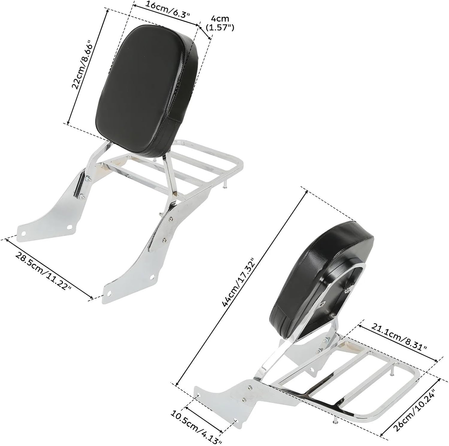 に適合する シャドウ ACE 1100 VT1100 全年式 バイク用バックレスト ラゲッジラック