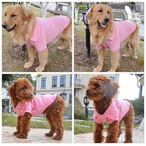 Lovelonglong Basic Dog Polo Shirts Premium Cotton, Polo T-Shirts For Large Medium Small Dogs With A Two-Button Collar Blank Color Pink Xs #TOP3