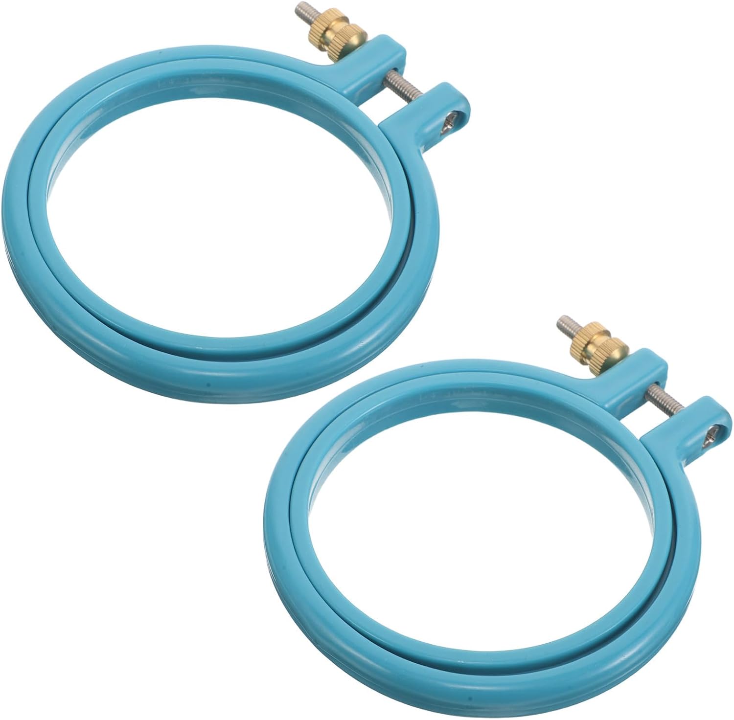 CAXUSD 2pcs Adjustable Embroidery Circle Hoop Stand for Beginners with Easy Installation and Slot Type Structure Blue Plastic and Metal Quilting Embroidery Frame and Carrying the Go
