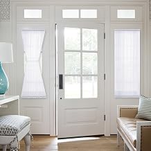 NICETOWN Sidelight Curtains for Front Door, Side Light Sheers with Tiebacks, 30 inches Wide x 40 inches Long 2 Pieces, White