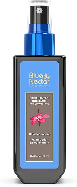 Blue Nectar Ayurvedic Hair Tonic & Spray Serum for Hair Thinning,Hair Styling, Hair Fall & Healthy Scalp with Almond, Rosemary and 8 Ayurvedic Herbs | Best Hair Growth Serum (100 ml,3.4 fl oz)