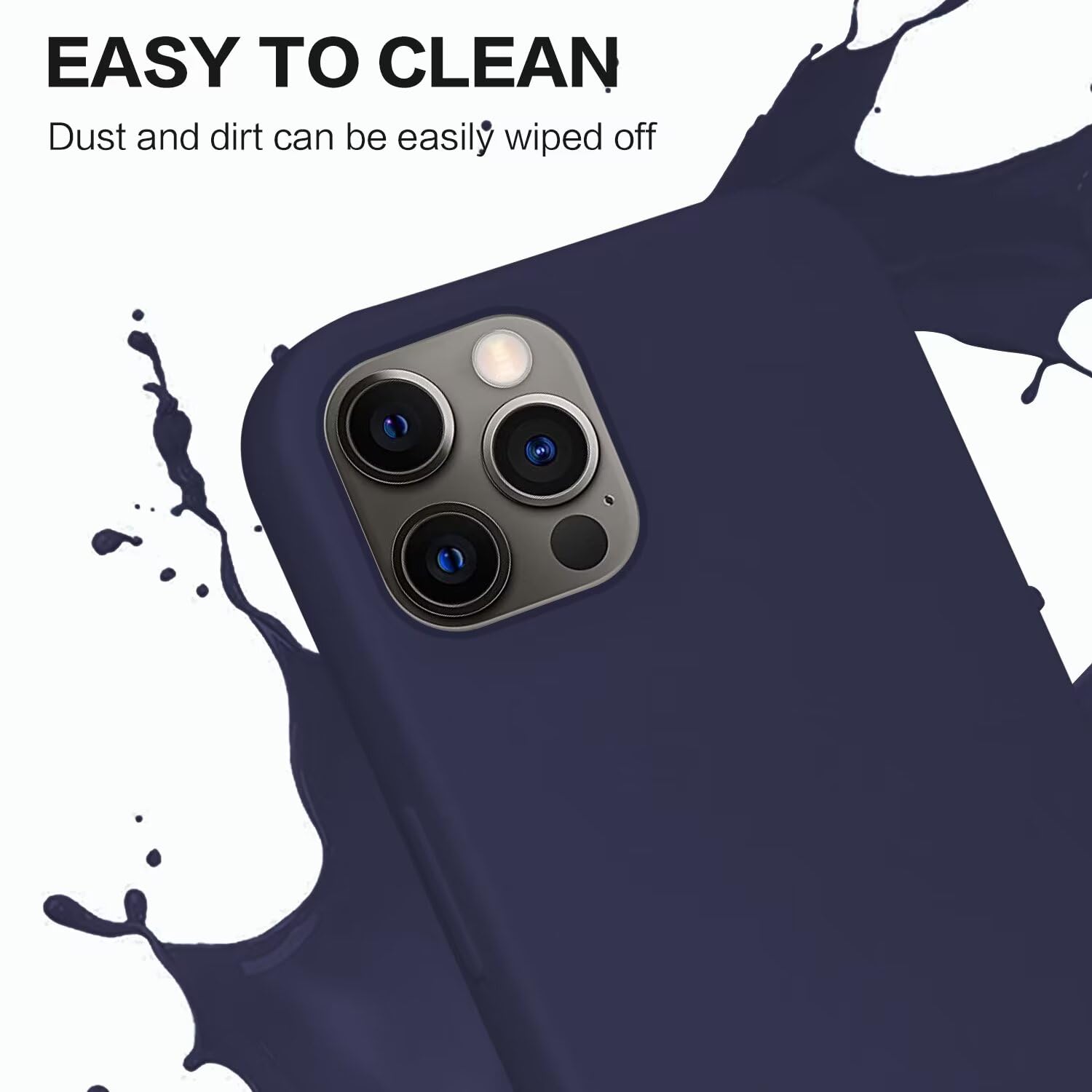 Custodia IPhone 12 Pro/12 Con Cordino Da Collo - Silicone Morbido TPU Antiurto - Tracolla Regolabile In PPM - Cover Sottile E Elegante - Blu Navy - 2