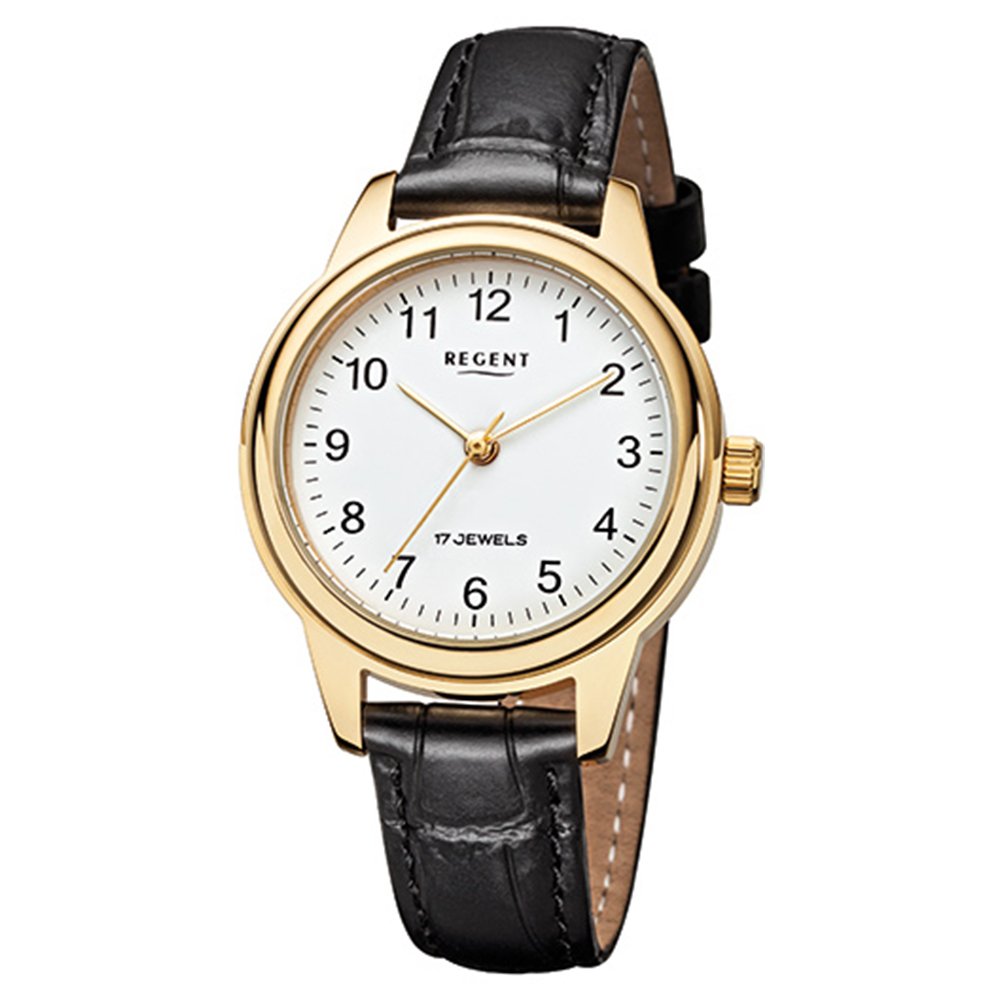 Regent Damenarmbanduhr Leder Handaufzug F959