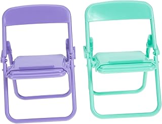 Totority 2 Pçs Cadeira Dobrável Mobília Infantil Acessórios Para Casa De Bonecas Em Miniatura Brinquedos Para Criança Cadeira Dobrável Coisas Em Miniatura Casa De Bonecas Miniaturas Casa