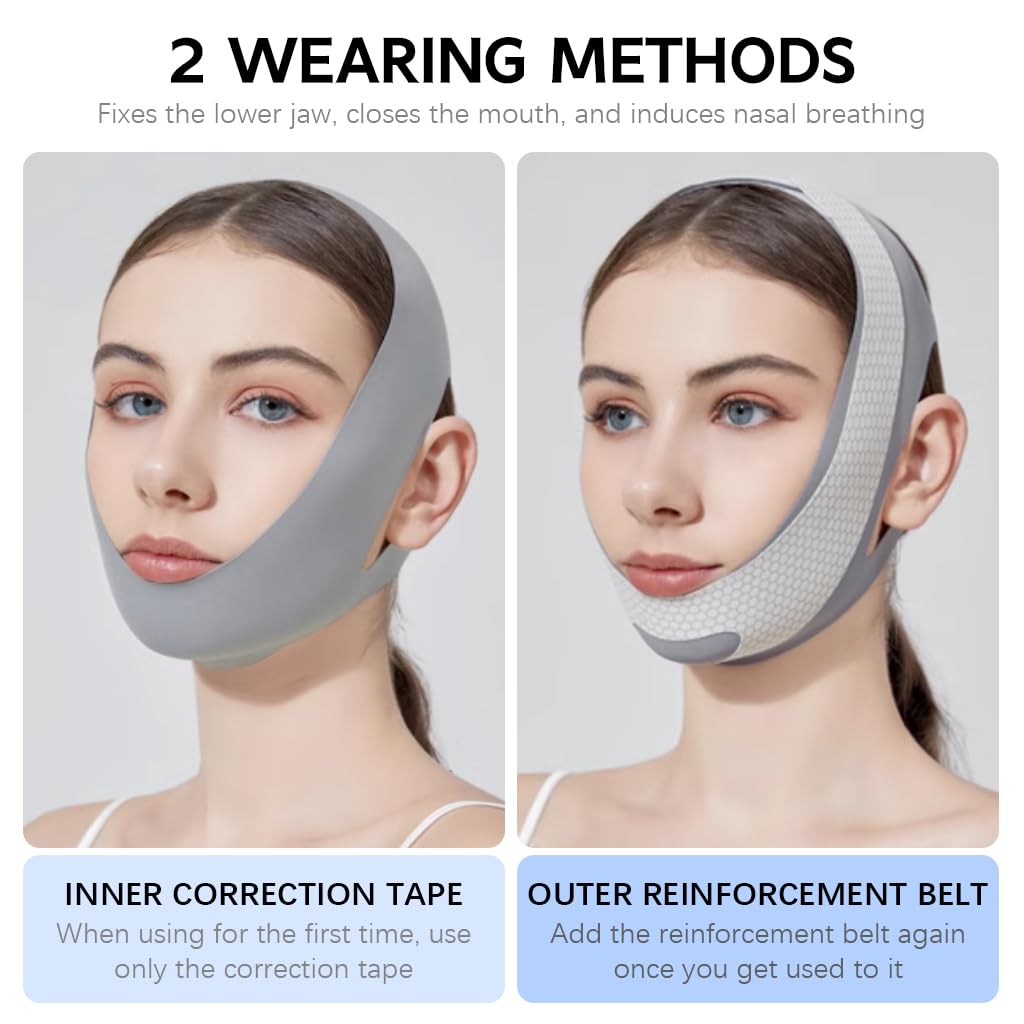 HANNEA® Chin Strap for Sleeping, Anti Snoring Devices Anti Snore Chin Strap, Breathable Sleep Jaw Strap to Keep Mouth Closed, Comfortable Stop Snoring Solution for Men Women 5 61CEGfp+boL. SL1024