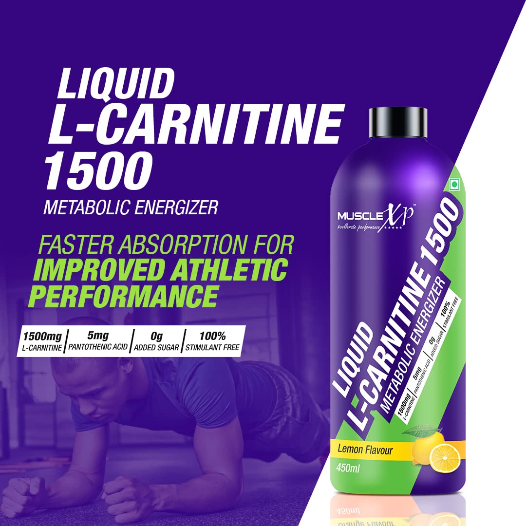 l-carnitine 1500 benefits MuscleXP Liquid L-Carnitine 1500, Metabolic Energizer, No Added Sugar,  Lemon Flavor
