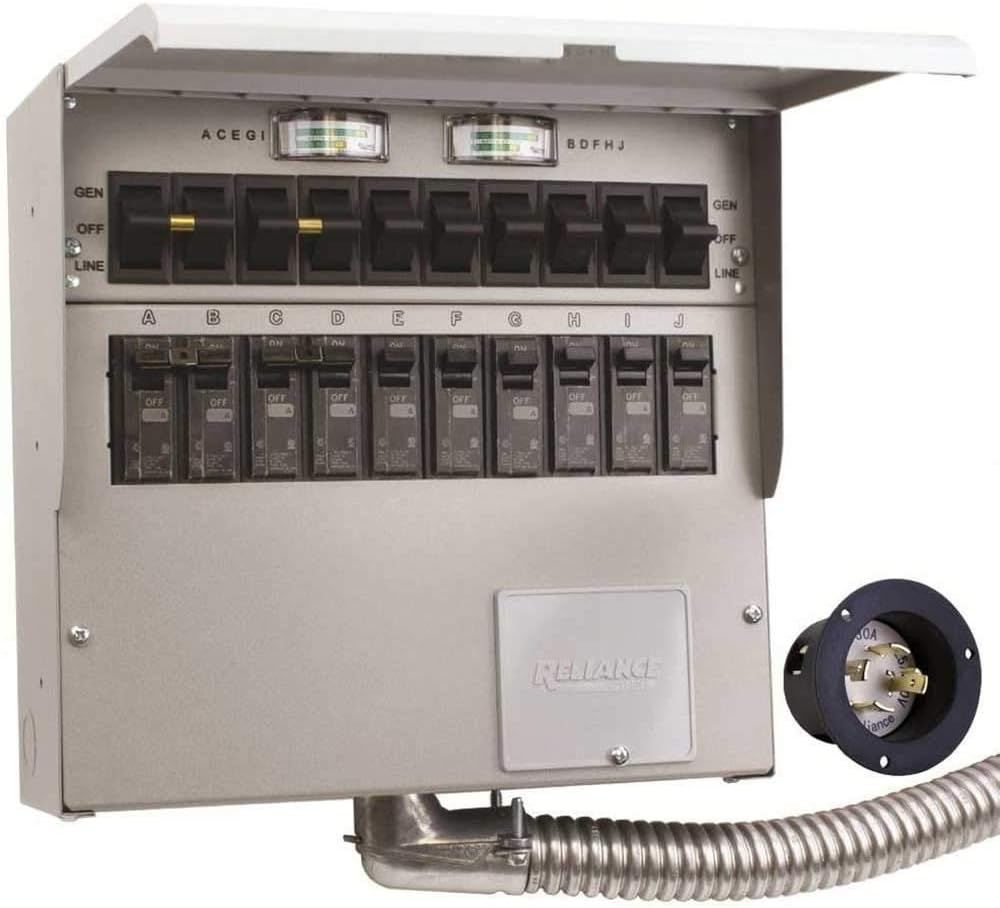310A Pro/Tran2 30-Amp 10-Circuit 2 Manual Transfer Switch with Optional Power Inlet