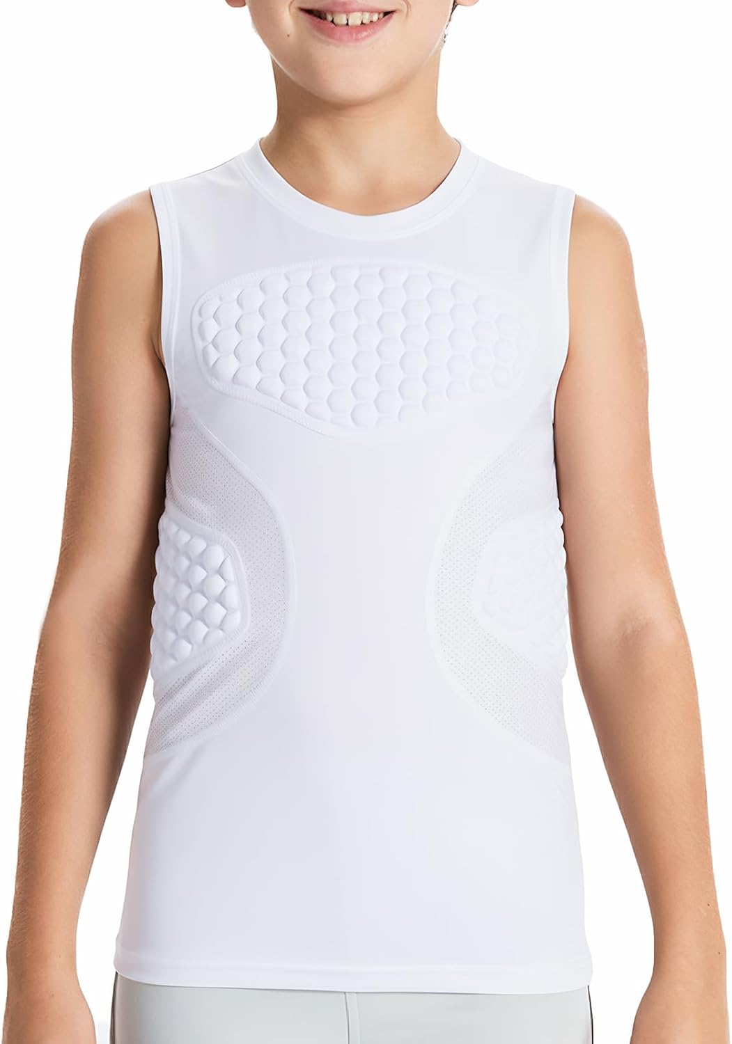 DEVOROPA Youth Boys Baseball Chest Protector Compression Shirts Padded Rib Heart Sternum Football Softball Rugby