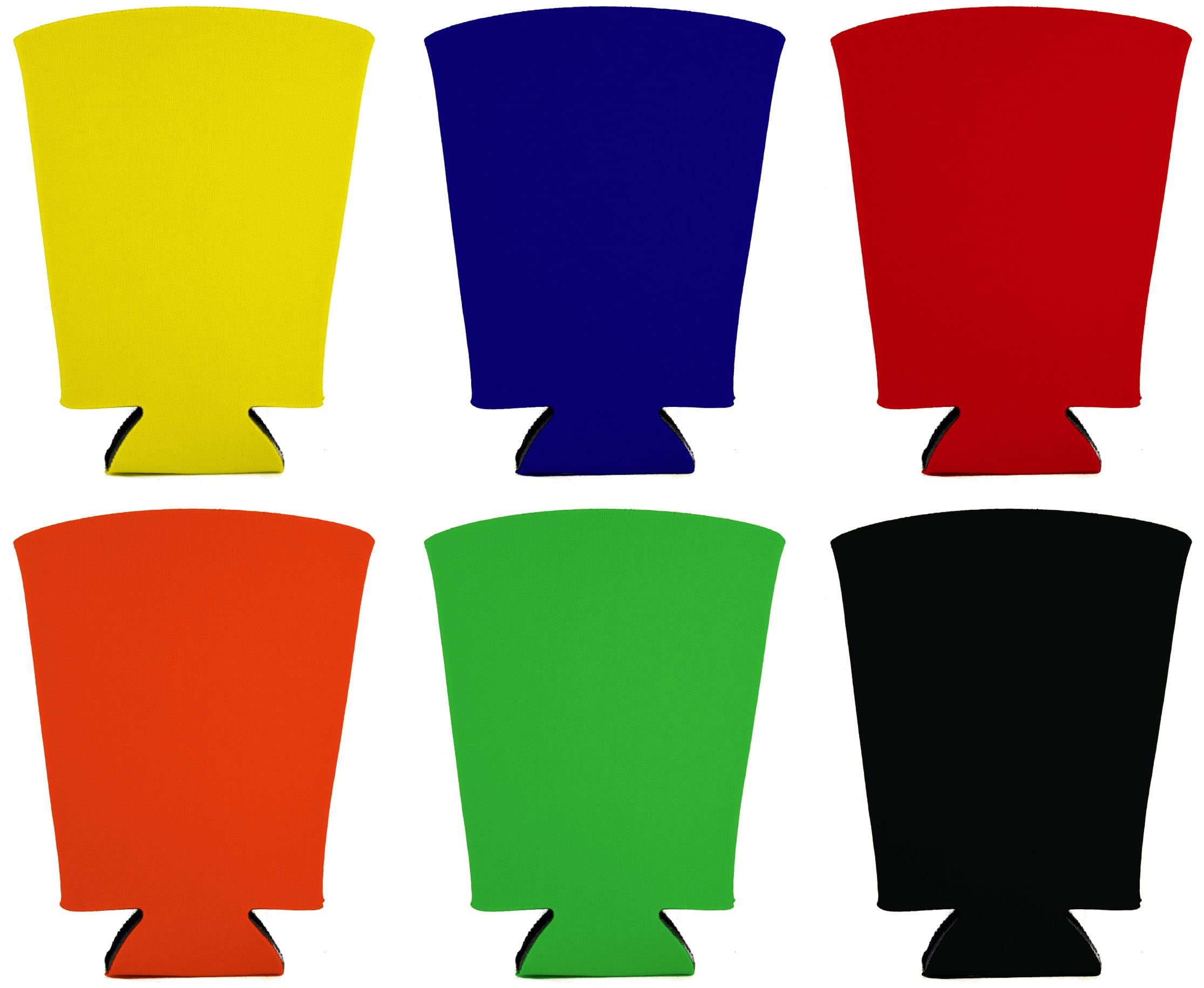 Blank Foam Pint Glass Coolies (Variety Color 6 Pack) - Made in USA