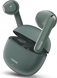 Noise Buds Mini Truly Wireless Earbuds (2026) | Half In-Ear Design | 40H Playtime | Quad Mic ENC for Clear Calls | 13mm Driver | Low Latency Gaming Mode | BT v5.3 | IPX4 Sweat Resistant - Carbon Green