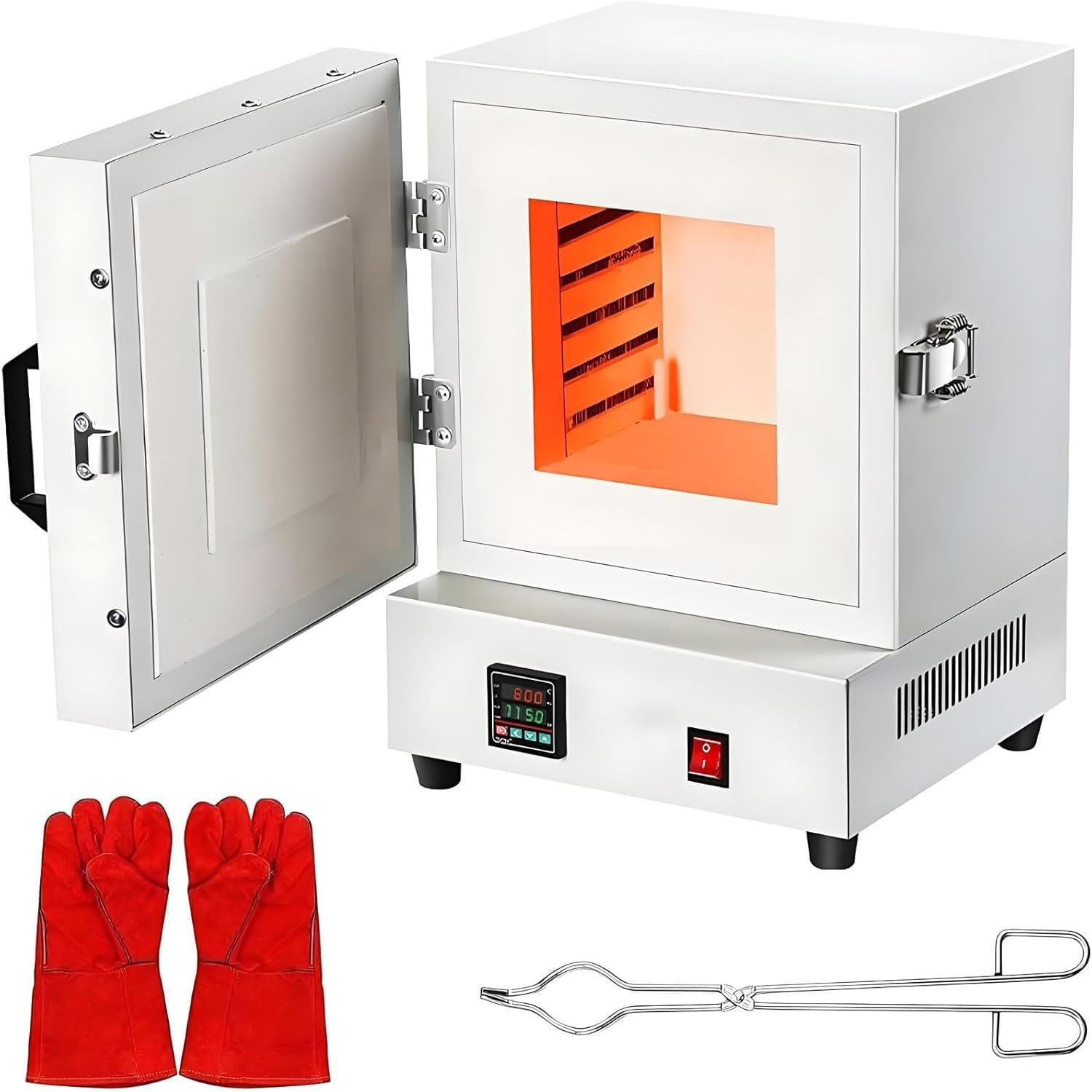 Forno a muffola ad Alta Temperatura, Forno a Temperatura costante su Quattro Lati, Forno per la Lavorazione di Gioielli a 1150℃ con Display Digitale della Temperatura e Riscaldamento Uniforme