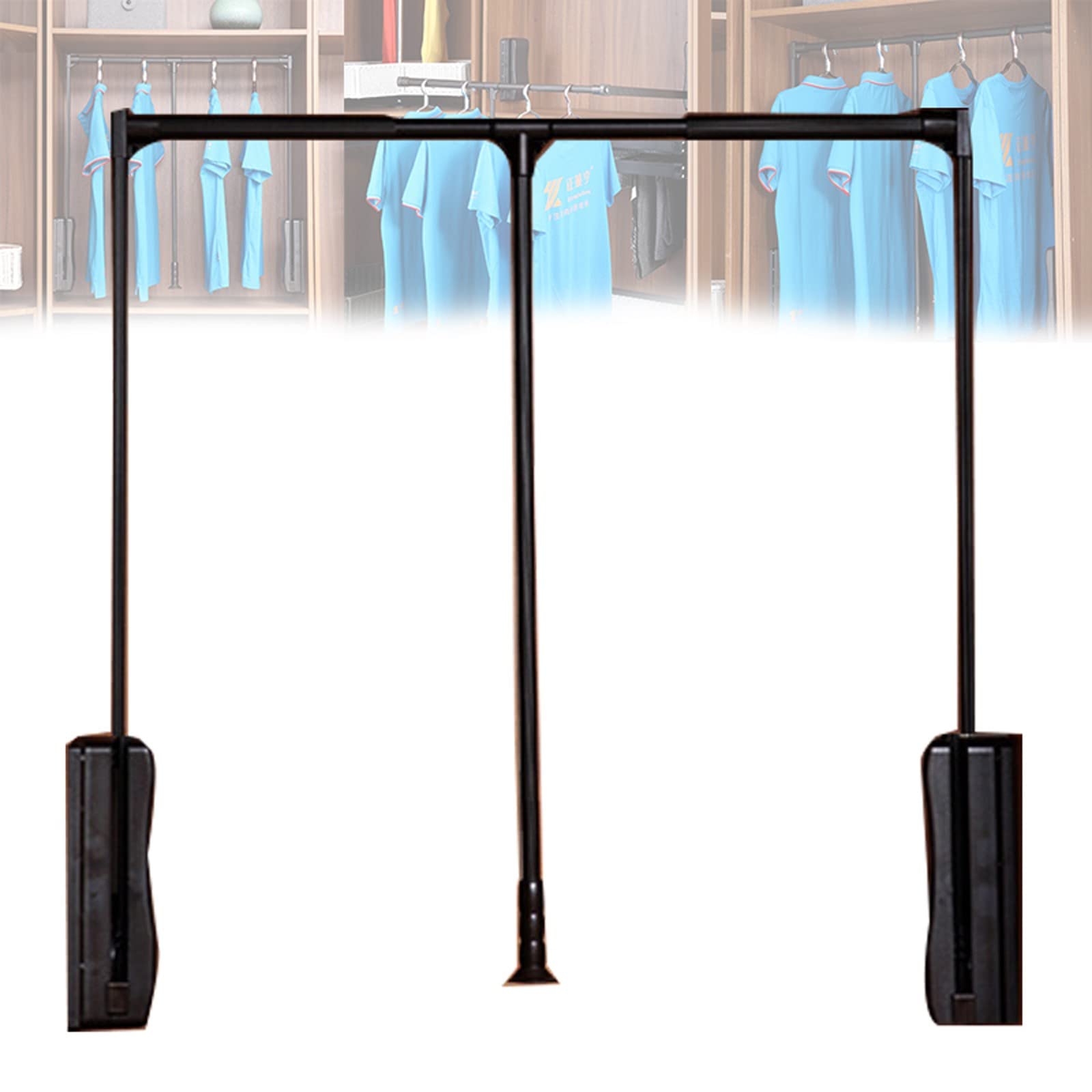 Tringle de placard rétractable réglable 50-115 cm en alliage d'aluminium