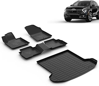 Floor Mats & Cargo Liner for 2025 2024 2023 Kia Sportage Hybrid All Weather Guard Car Mats Floor Liners Trunk Mat Cargo Mat Kia Sportage Hybrid Floor Mats Trunk Liner Accessories