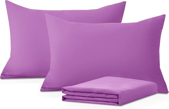 Moonlight Bedding Purple Pillow Cases 2 Pack 50 x 75cm Microfibre