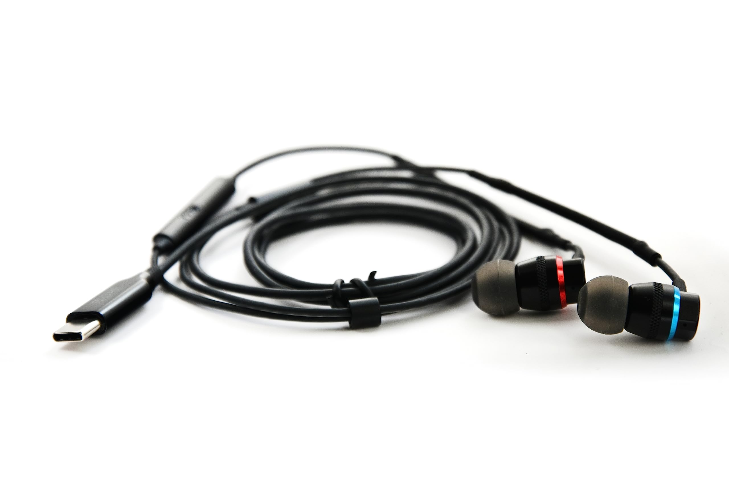 D202 - écouteurs Intra-Auriculaires - USB-C avec Bouton et Micro (Livré avec Sacoche Souple)