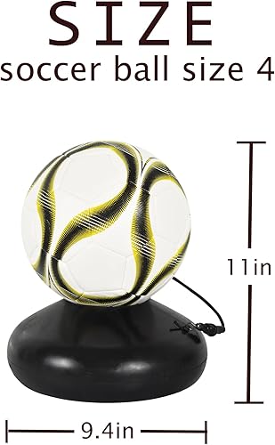 Miniatura 3 de TNZMART Entrenador de malabarismo con balón de fútbol, equipo de práctica de entrenamiento de fútbol ajustable con base de goma para principiantes