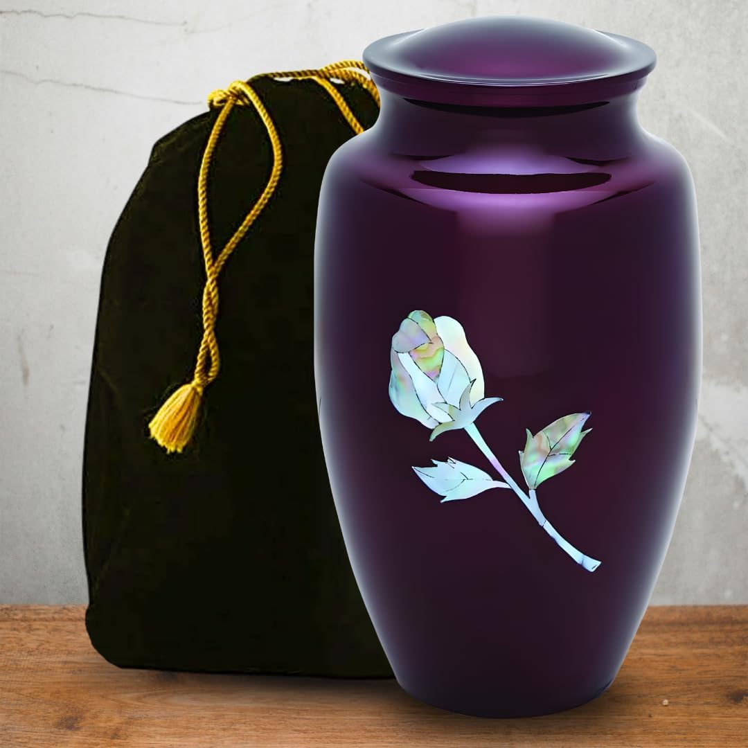 MOP Rose on Burgundy Adult Cremation Urn