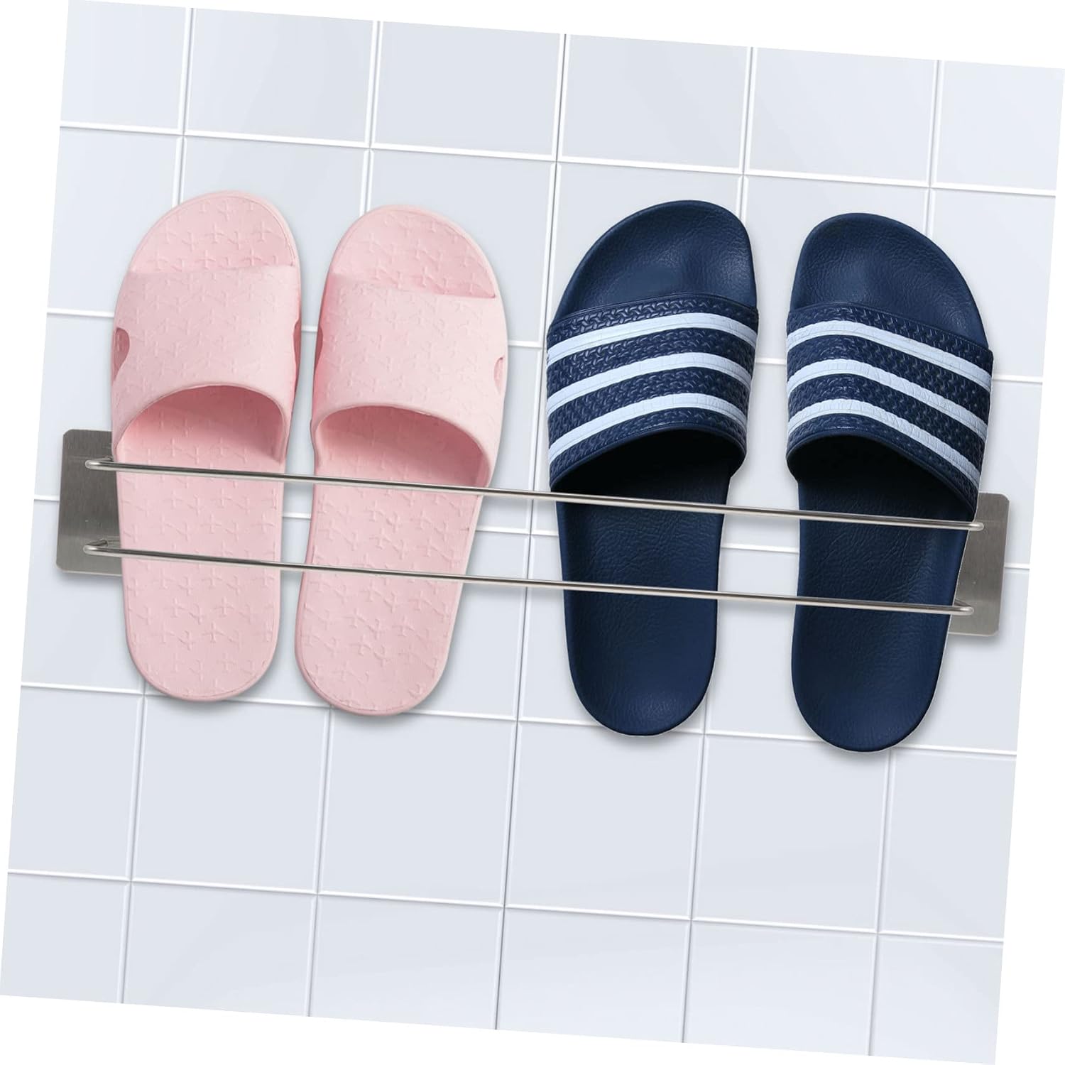 Mikinona 2pcs Bathroom Storage Rack Shoe Rack Covered Slipper Holder Hallway Shoe Organizer Space-Saving Design