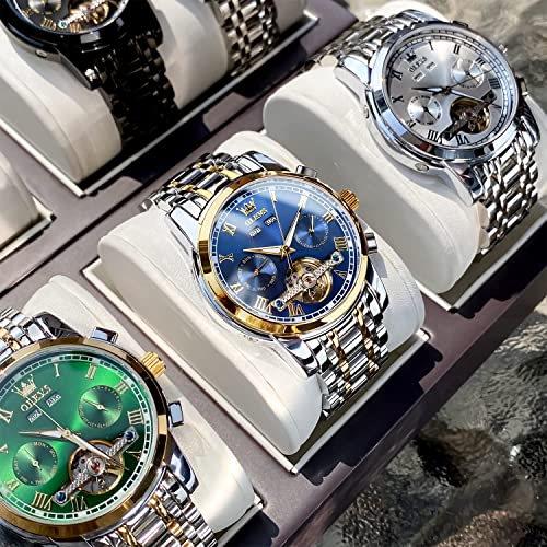 Image of OLEVS Automatic Mens Watch Self Winding Stainless Steel Gold Watch for Men