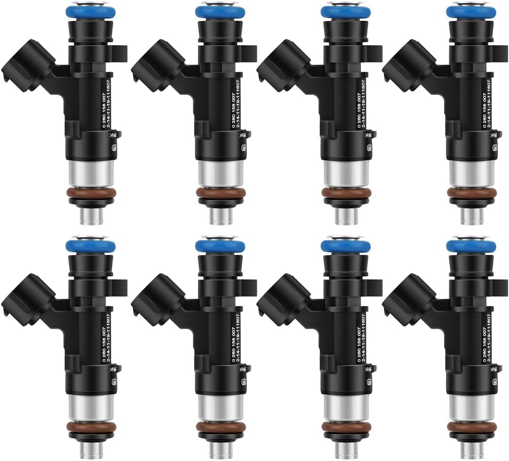 Aintier 12 Holes 8 pcs Gasoline Fuel Injectors Set 0280158007 for Nissan Armada 2006-2014, Frontier 2005-2010, Pathfinder 2005-2014
