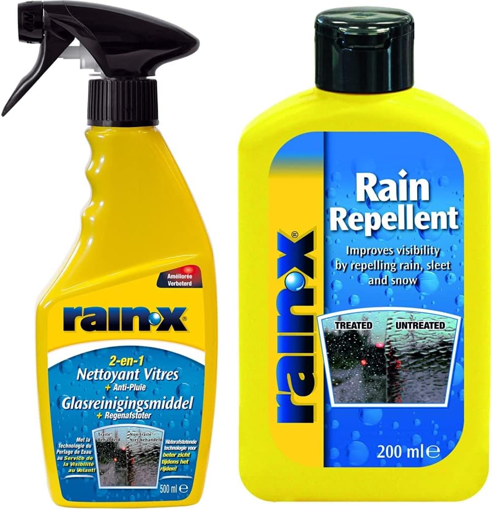 1830048 88197500 2-in-1 Glass Cleaner Plus Rain Repellent 500 ml & Rain/Water Repellent Glass Treatment, 200ml, 80199200