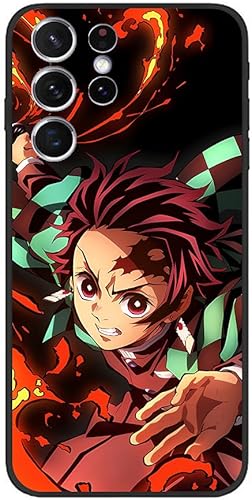 Miniatura 7 de Funda negra de dibujos animados compatible con Samsung Galaxy S22 Ultra Demon con Slayer Agatsuma Zenitsu Poster Slim a prueba de golpes TPU