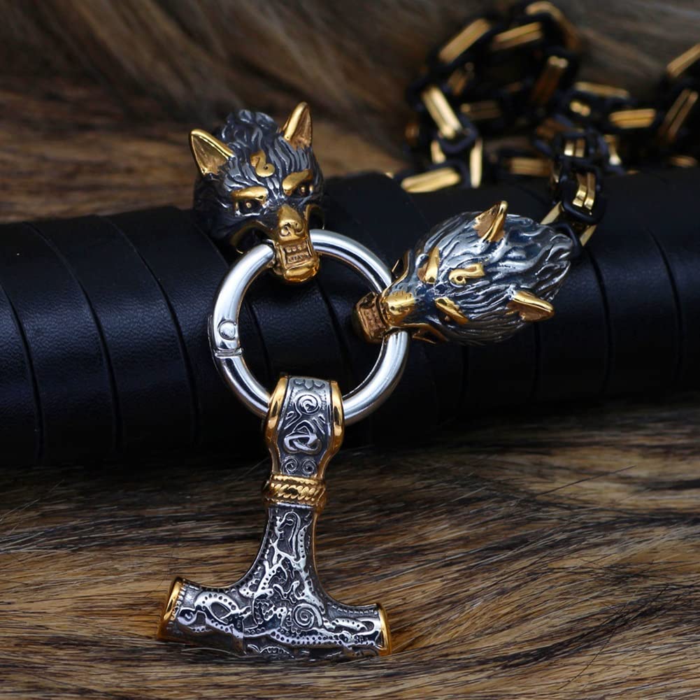 Collana da Uomo con Nodo Celtico E Martello di Thor