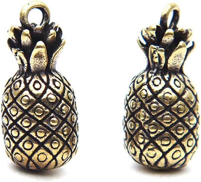 Collectible Statue Sculpture Figurine Craft Arts for Home, Office, a Living Room Ornaments Statues Sculptures Brass Pineapple Car Keychain Pendant Jewelry Keychain Lanyard Pendant image 2