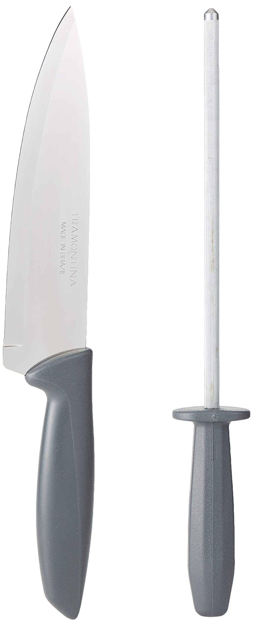 TramontinaCutlery set 2 pcs - Stainless Steel Flatware Silverware Set Sharp Professional Kitchen Chef Cooking Knive set with Black Handles