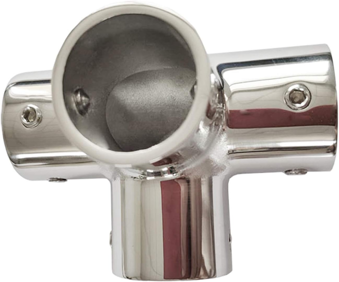 NRC&XRC Marine Grade 316 Stainless Steel Mirror Polished Hand Rail Fitting-90 Degree 7/8inch 4 Way Corner Elbow,7/8 inch Pipe Hand Rail Tee