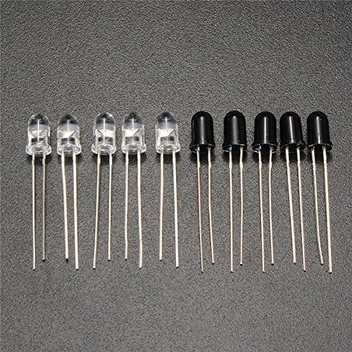 Ils - 10 pieces 5 mm 940nmR infrared diode start transmitter receiver LED