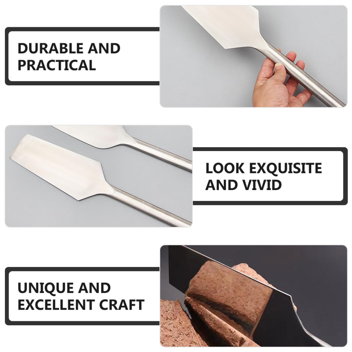 FOMIYES Cazzuola per Finitura e Riparazione in Acciaio Inossidabile per Muratura Attrezzo Edilizia Resistente e Versatile Manico Ergonomico per Lavoro Professionale