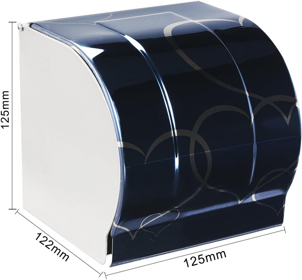 125mmx122mmx125mm 304 Home hardware Stainless Steel Toilet Paper Holder w Cover Blue Model:49as656qo293