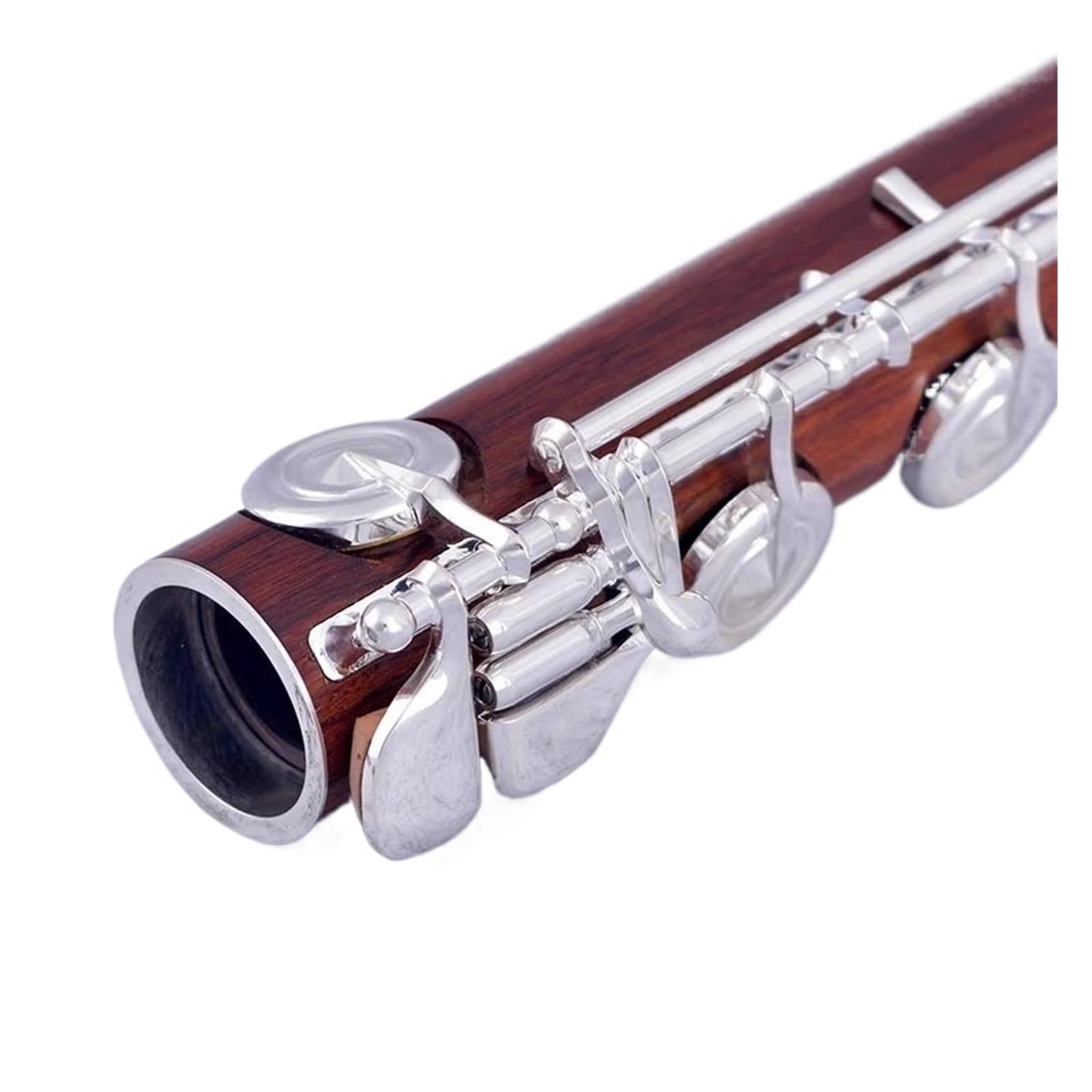 Instrument De Flûte Flûte En Séquoia 17 Trous Plaquée Argent Clé De Mi