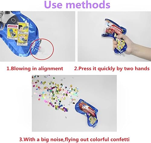 Miniatura 5 de Pistola inflable de fuegos artificiales juguetes de fiesta confeti fuegos artificiales confeti de mano multicolor con diseño novedoso suministros de