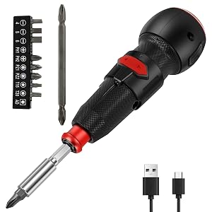 3 6V Cordless Screwdriver Set USB Rechargeable Electric Screwdriver with 1 Drill Bit 1 Adapter and 9 Bits