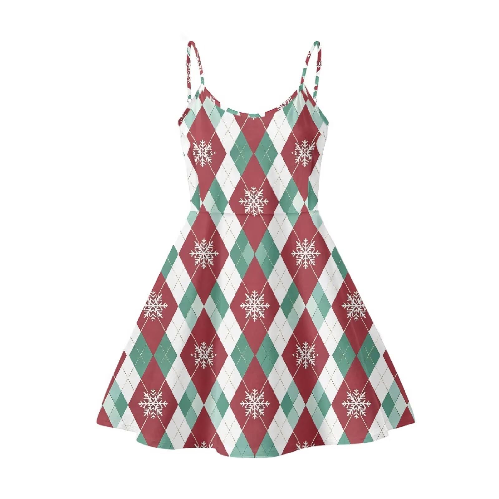 Women's Spaghetti Strap Dress Summer Casual Swing Sundress Girls Beachwear Swing Mini Dress