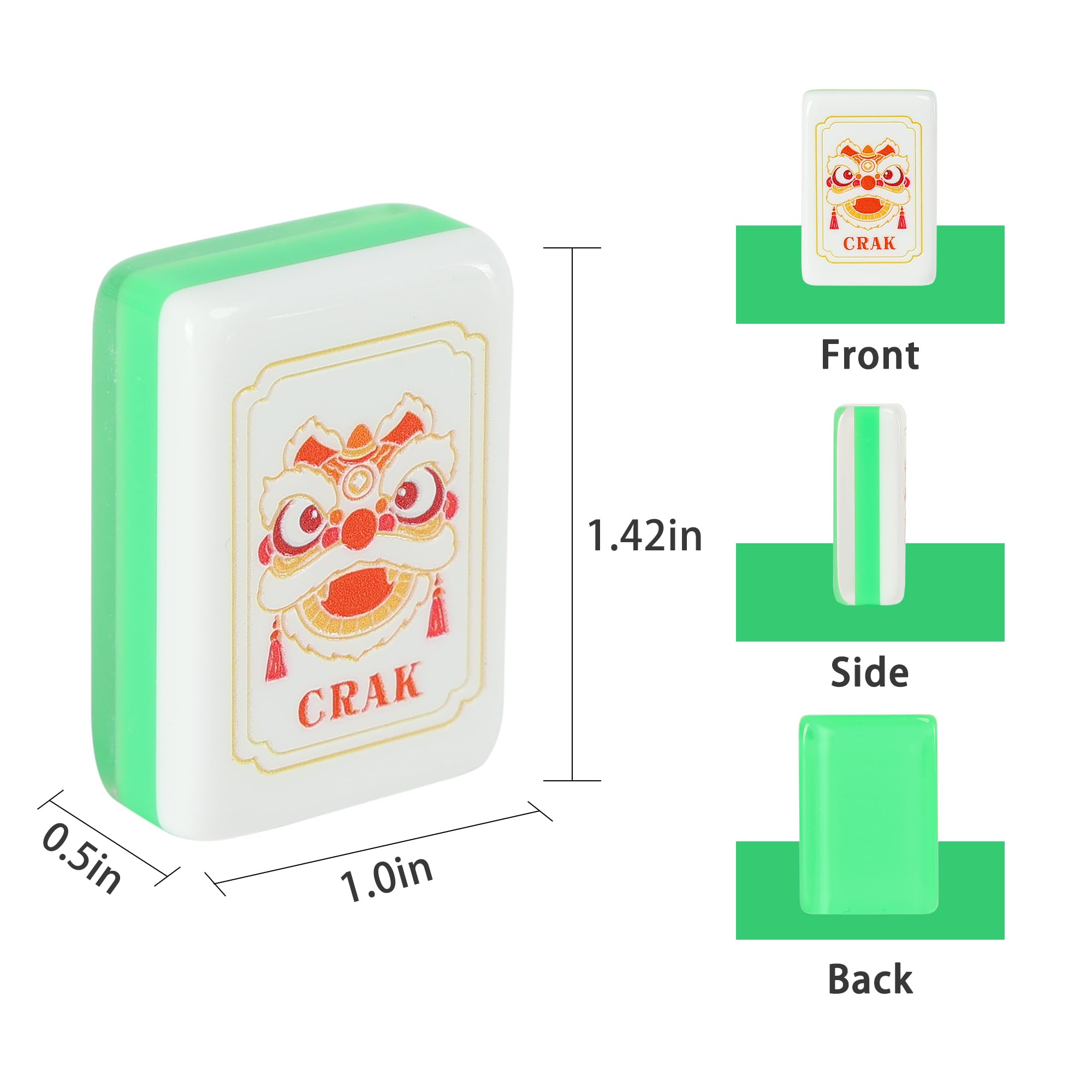 American Mahjong Lot de 160 carreaux acryliques avec sac de