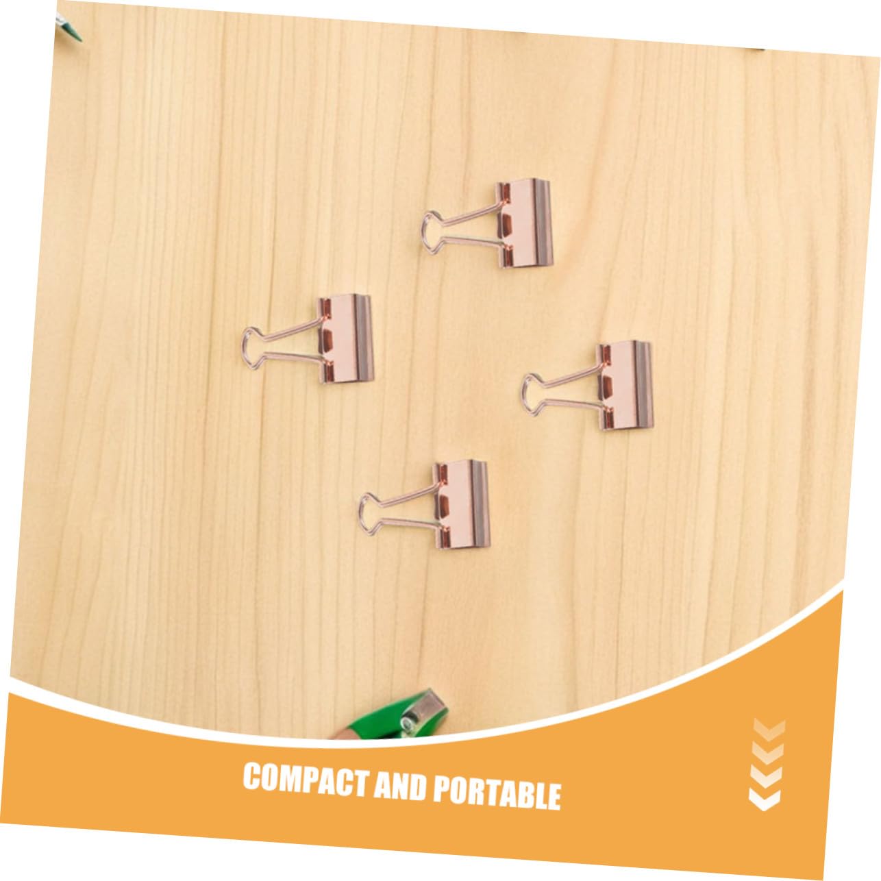 HOMSFOU 100stücke Klappclips Metall für Notizbuchclips und Dokumentenclips Dekorative Büroklammern als Geschenkpapierhalter Binderclips für Journaling Roségold