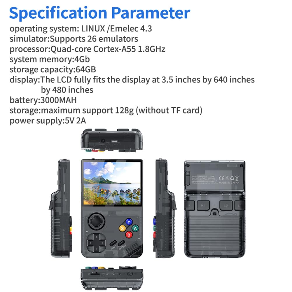 M19 Console di gioco portatile Mini console di gioco portatile Schermo IPS da 3,5 pollici 4K HD for gli amanti Adulti Bambini Ragazzi Migliori regali