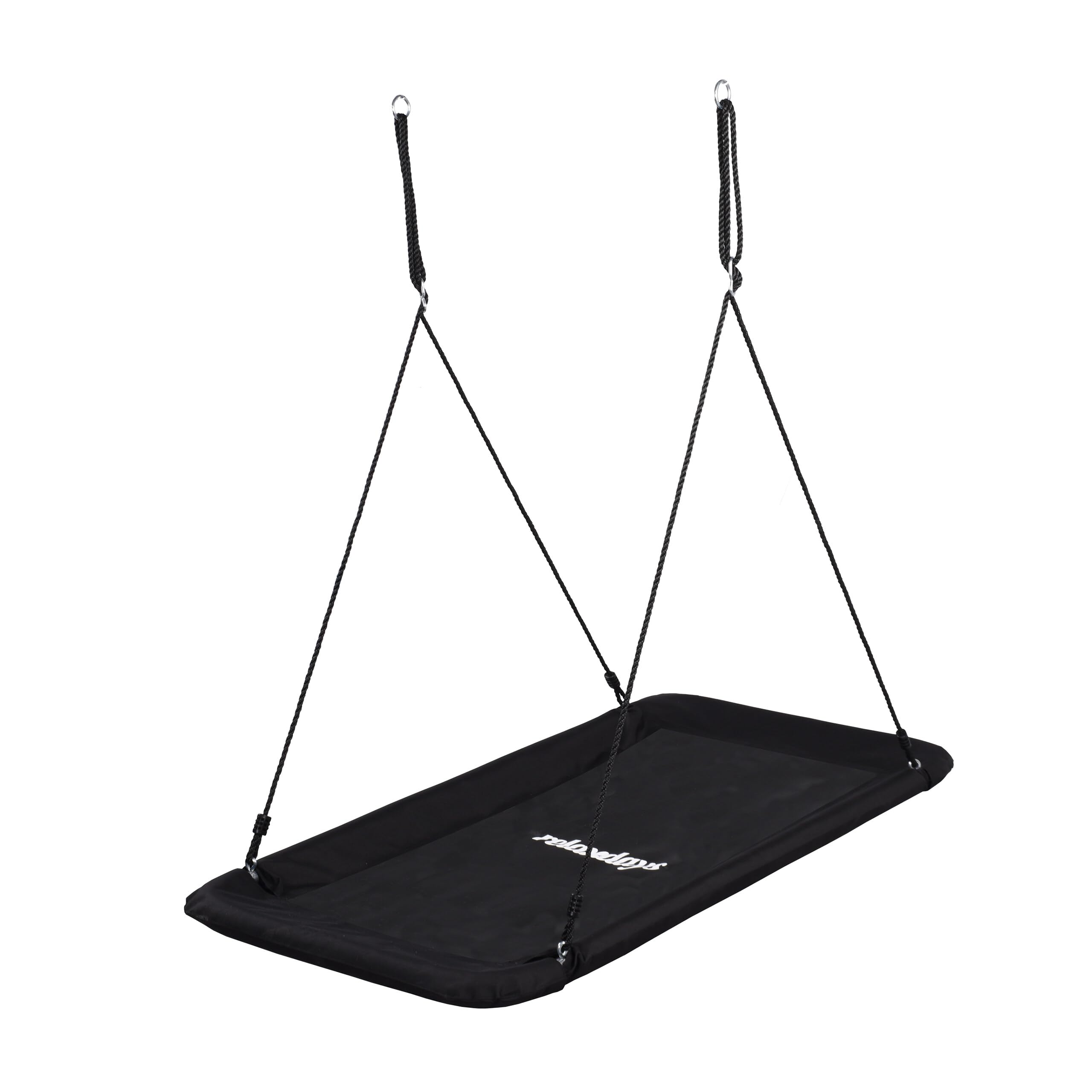 Relaxdays Rectangular Outdoor Nest Swing for Children & Adults, 150x80 cm, Black, Supports 150 kg