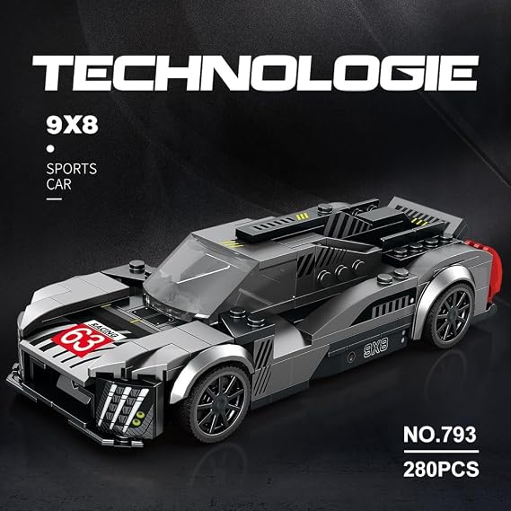 Reobrix Technic 793 Peugeot 9X8 Spor Araba Yaratıcı Yapı Blok Seti Building Blocks - 280 Parça