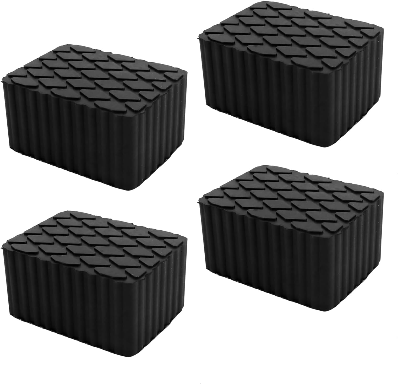 RULLINE 4 Pack Solid Rubber Auto Lift Pads Anti-Skid Lift Block Spacer Pad for Car Lifts Jacks and Racks 3000lbs Loading Capacity 6-1/3" x 4-3/4" x 3" Heavy-Duty Rubber Pads for Frame Protection